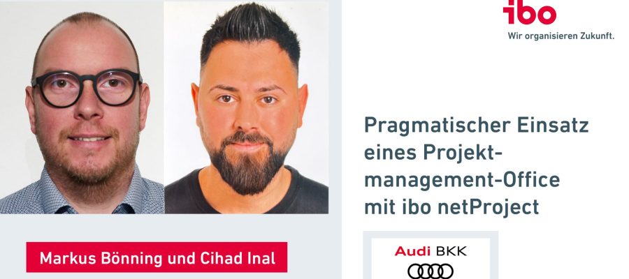 Markus Bönning und Cihad Inal von der Audi BKK auf dem ibo Praxistag Projektmanagement 2022
