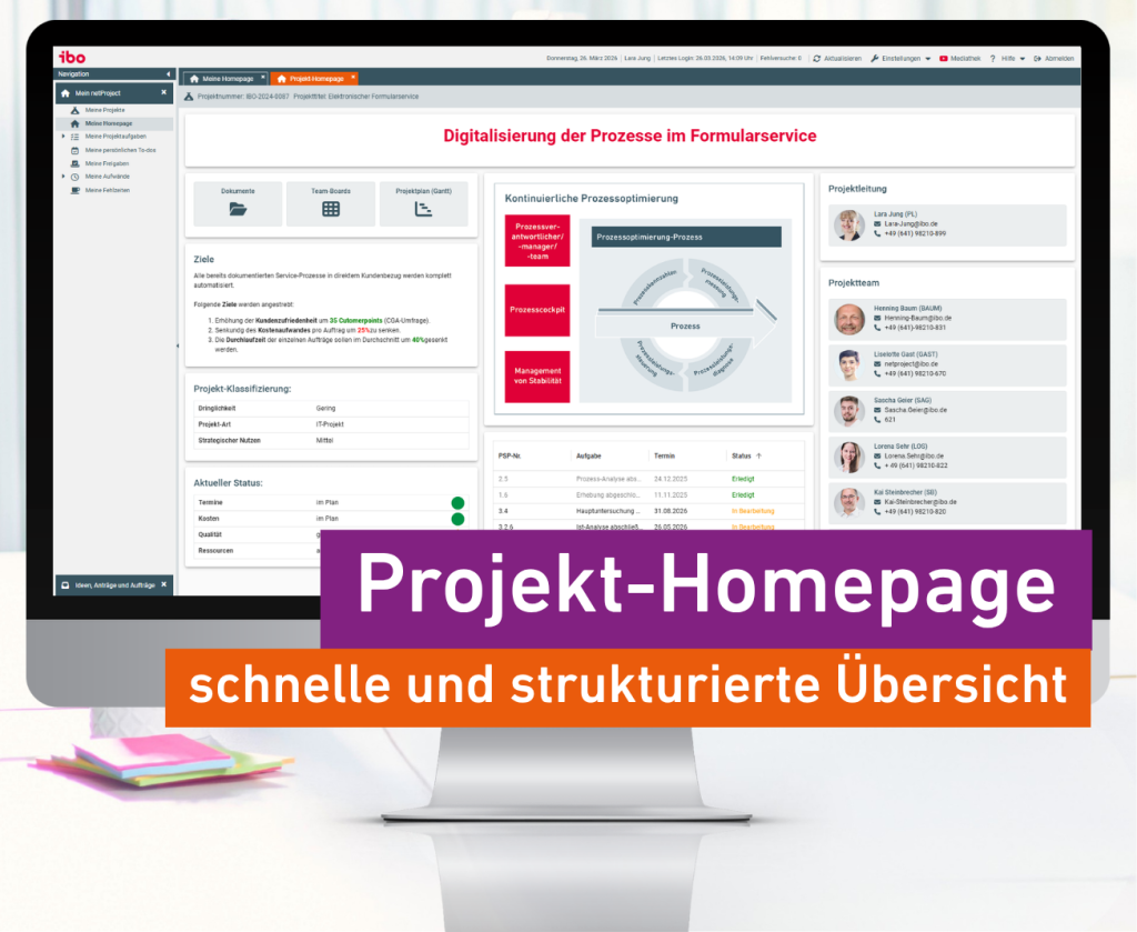 Projekt-Homepage von ibo netProject 2026.1